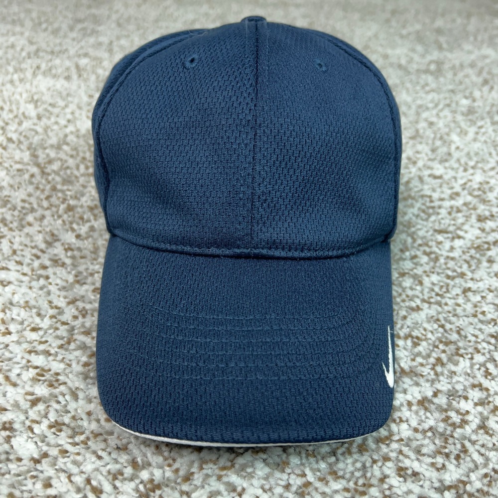 Nike Hat Mens Large Stretch Flex Navy Blue Golf Mesh Breathable Fit Cap Swoosh